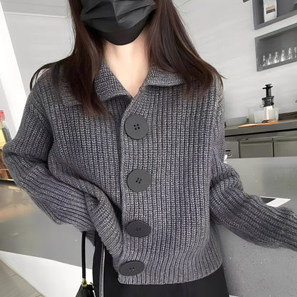 Alannah - Modische Strickjacke mit großen Knöpfen für Damen