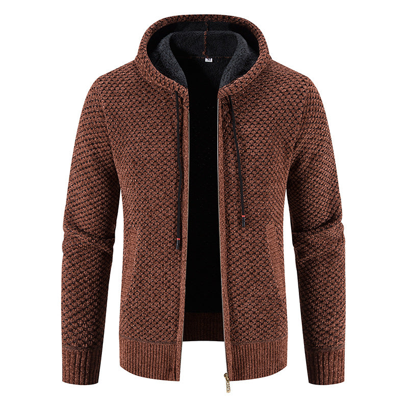 Reynard - Stilvoller Fleece-Cardigan mit Kapuze für Herren