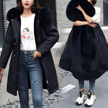 Evette - Stilvoller, warmer, wattierter Mantel mit Kapuze für Damen