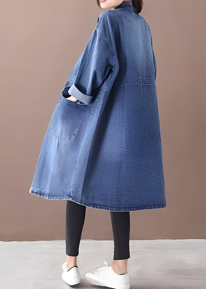 Jacinda - Oversized-Jeansjacke mit Stehkragen für Damen