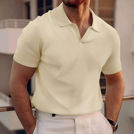 Harley - Schlichtes Kurzarm-Waffel-Poloshirt für Herren
