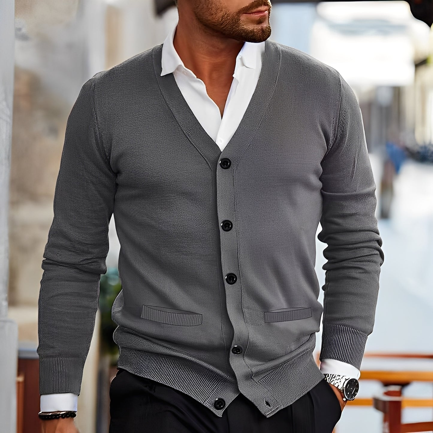 Terence - Retro-Pullover mit Taschen für Herren
