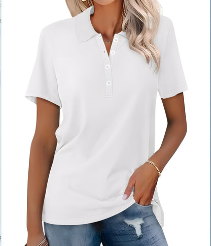 Glenna - Lässiges, schmal geschnittenes Kurzarm-Poloshirt für Damen