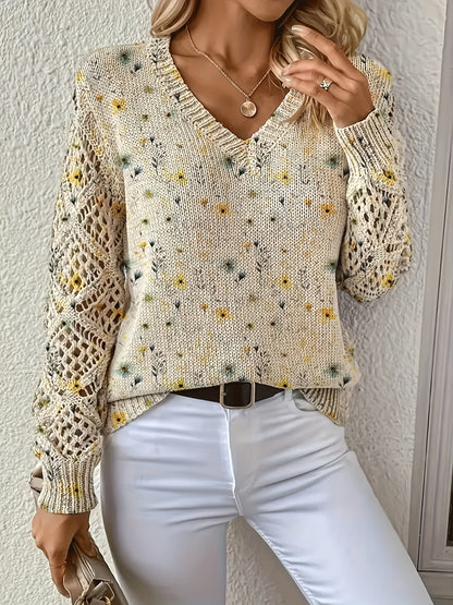 Ashtyn - Stilvoller Pullover mit Blumenmuster für Damen