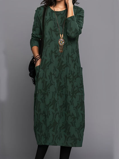 Kadence - Stilvolles Langarmkleid mit Print für Damen