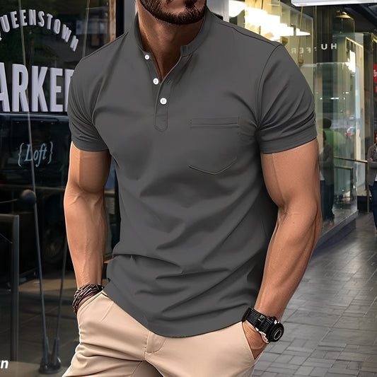 Darwin - Lässiges, schlichtes Poloshirt mit Halbkragen für Herren