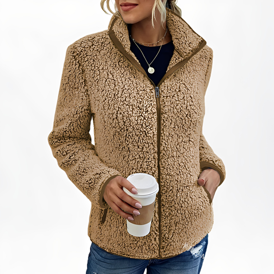 Alethea - Eleganter Fleece-Samtmantel für Damen