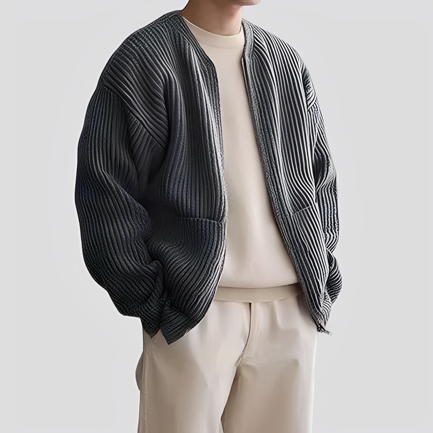 Willy - Locker gestrickte Strickjacke mit Reißverschluss für Herren