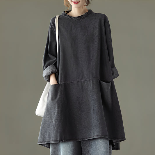 Valerie - Lässiges Maxikleid aus Denim mit Taschen für Damen
