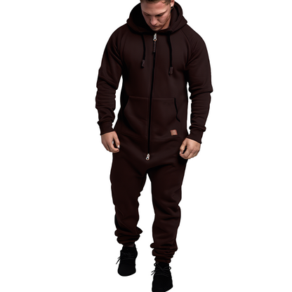 Benson - Lässiger Fleece-Jumpsuit mit Kapuze für Herren