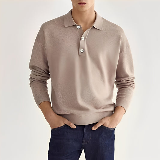 Zavier - Lässiges Langarm-Poloshirt für Herren