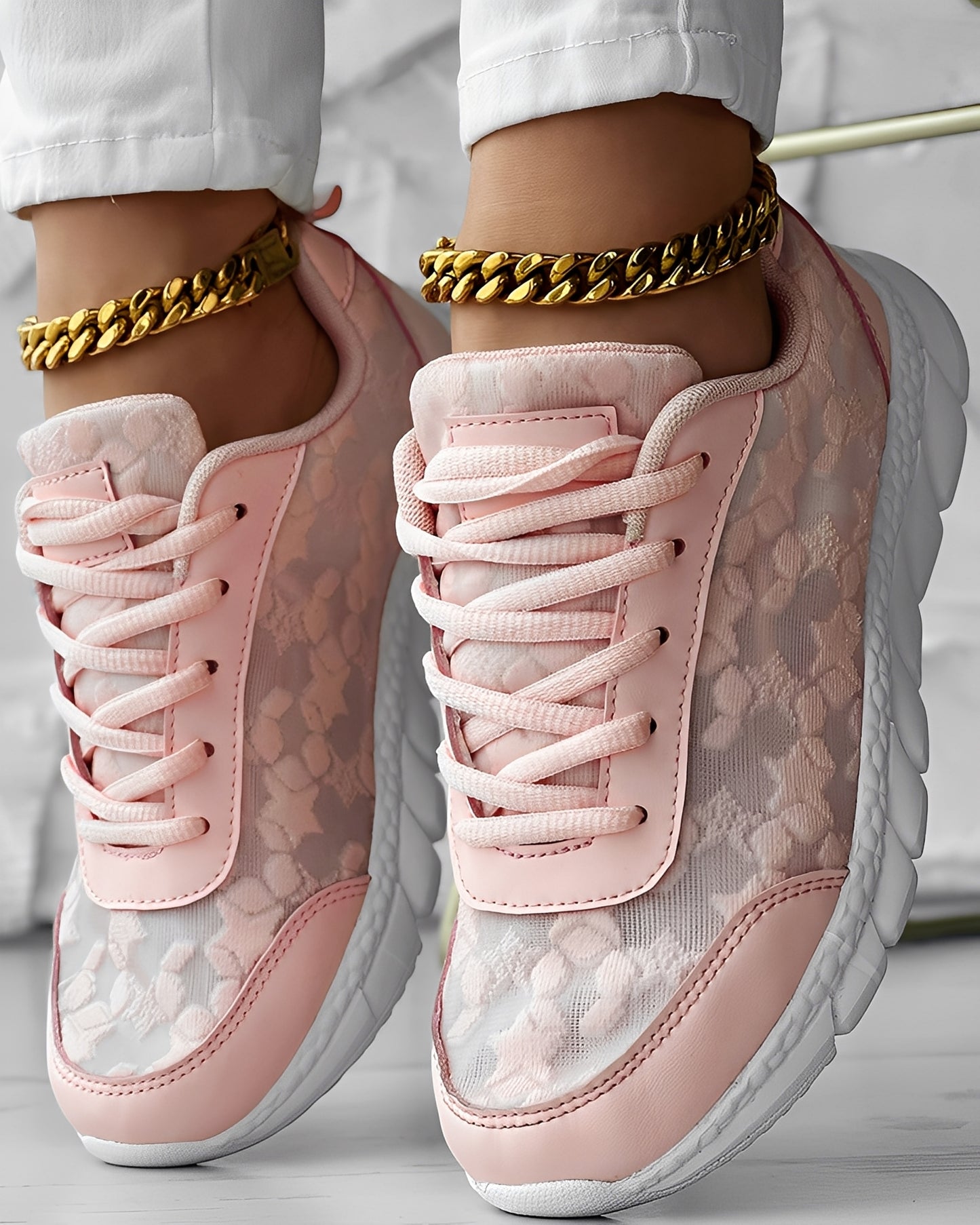 Elisabeth - Lässige, atmungsaktive Sneakers mit Blumenmuster für Damen