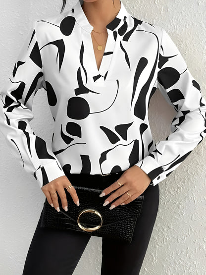 Melville - Stilvolle Langarmbluse mit Print für Damen