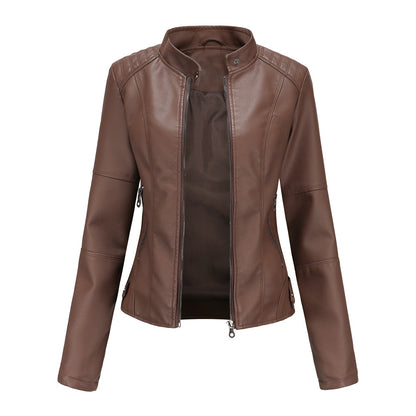 Martha - Stilvolle, schmal geschnittene Lederjacke für Damen