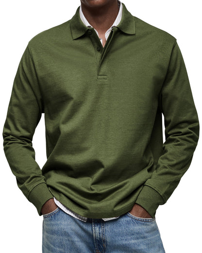 Dewey - Schlichtes Langarm-Poloshirt für Herren