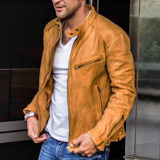 Winston - Vielseitige Lederjacke mit Stehkragen für Herren
