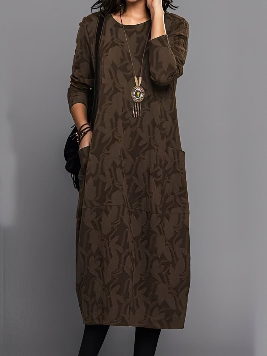Kadence - Stilvolles Langarmkleid mit Print für Damen
