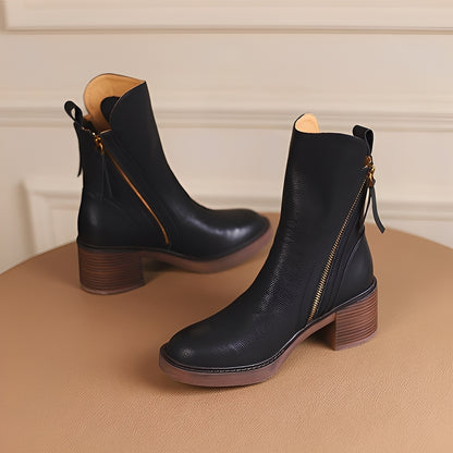 Pamella - Klassische knöchelhohe Lederstiefel für Damen
