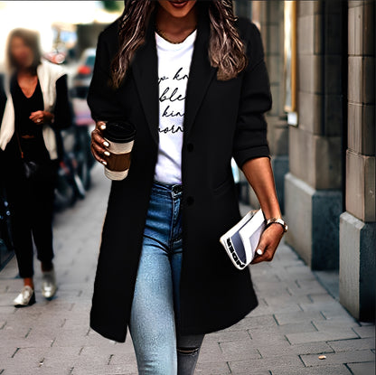 Samantha - Moderner, dicker Wollmantel für Damen