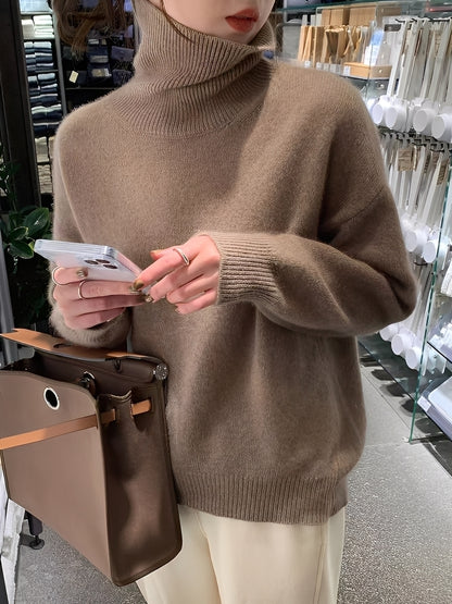 Adrienne - Stilvoller, locker sitzender Kaschmir-Rollkragenpullover