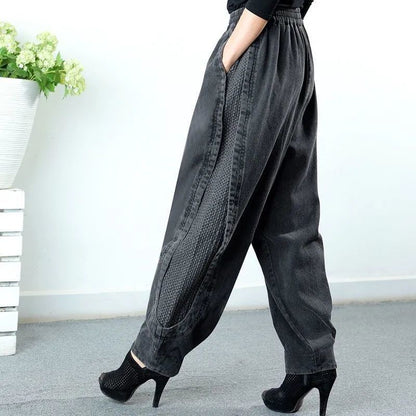 Tawnee - Einfache, locker sitzende Patchwork-Haremshorts für Damen