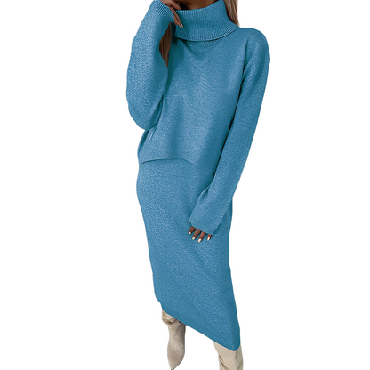 Natalee - Stilvolles Set aus Rollkragenpullover und Rock für Damen