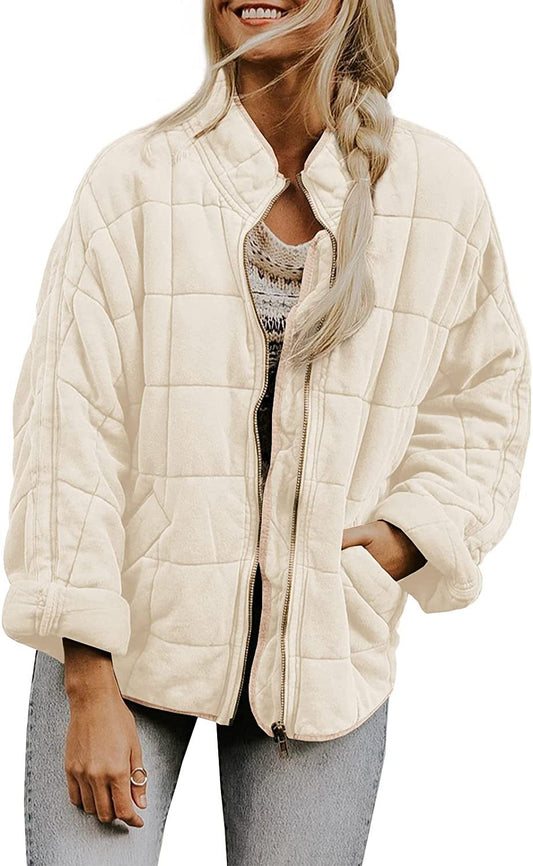 Wenona - Warme Karojacke mit Taschen für Damen