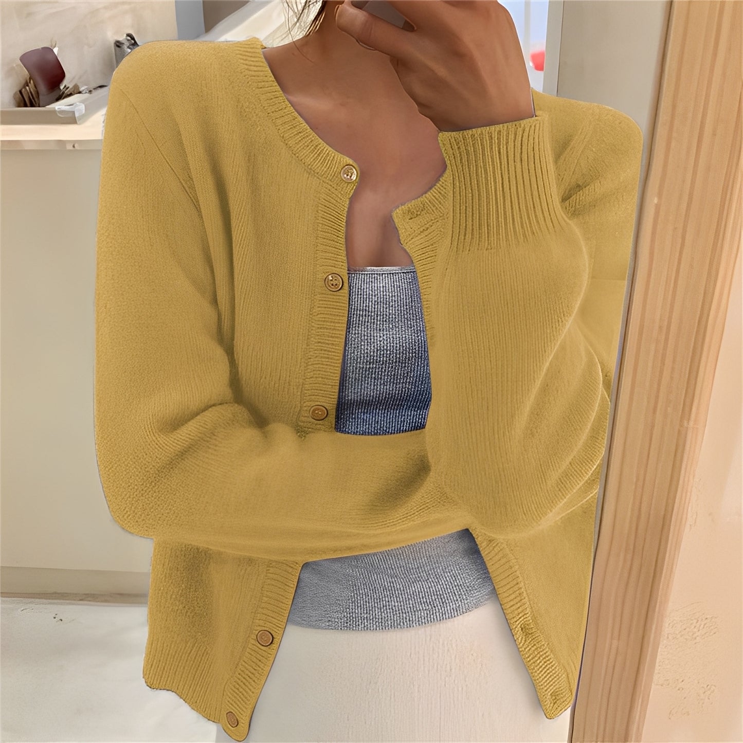 Jaqueline - Schlichter, stilvoller Strickcardigan für Damen