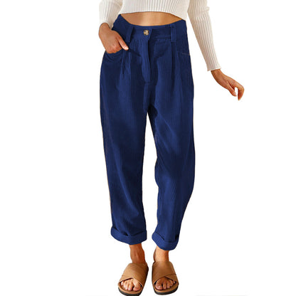 Chelsie - Lässige Cordhose mit hoher Taille für Damen