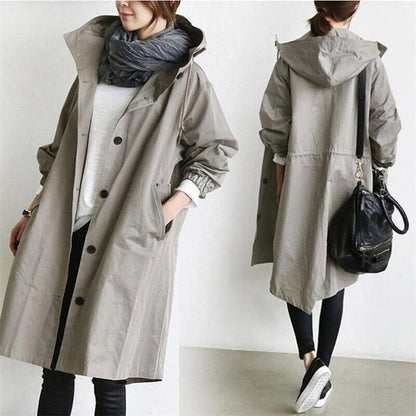 Rowana - Wasserdichter Damen-Trenchcoat mit Kapuze