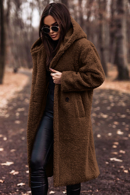 Yancy - Eleganter langer Plüschmantel für Damen