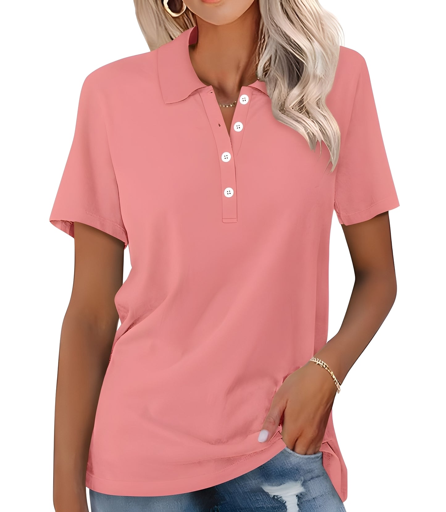 Glenna - Lässiges, schmal geschnittenes Kurzarm-Poloshirt für Damen