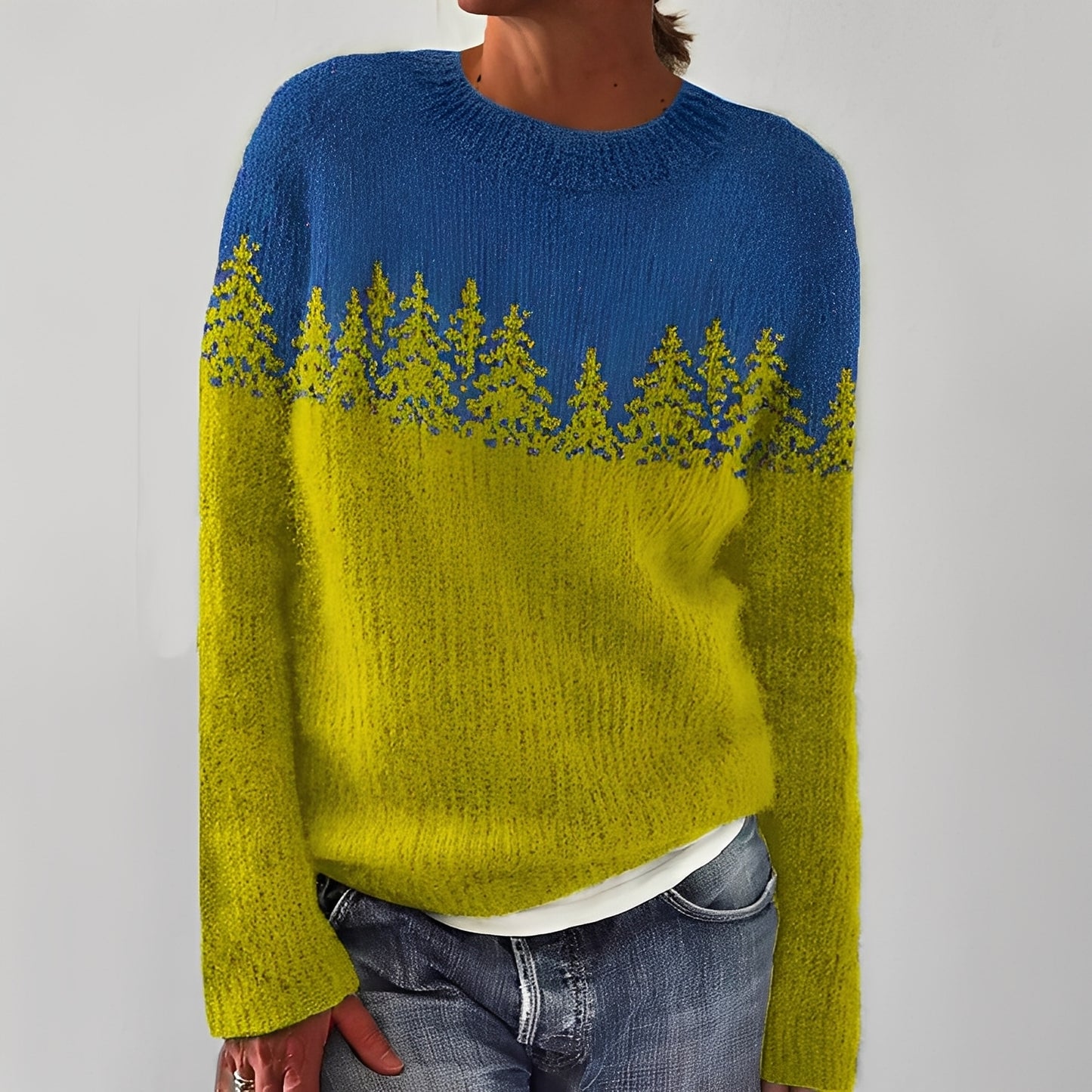 Heather - Klassischer Strickpullover mit Muster für Damen