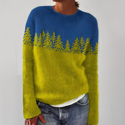 Heather - Klassischer Strickpullover mit Muster für Damen