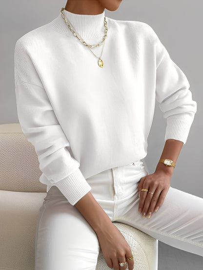 Roxana - Eleganter Strickpullover mit halbem Kragen für Damen