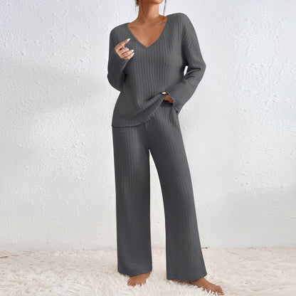Michele - Lässiges, gestricktes zweiteiliges Lounge-Set für Damen