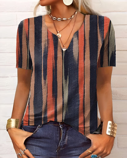 Denise - Boho-Bluse mit V-Ausschnitt und Knöpfen für Damen
