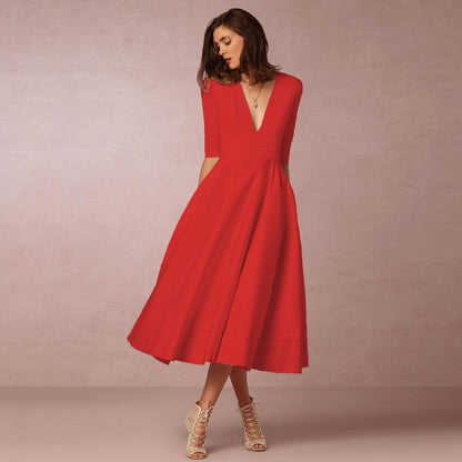 Sharise - Lässiges Kleid mit V-Ausschnitt für Damen