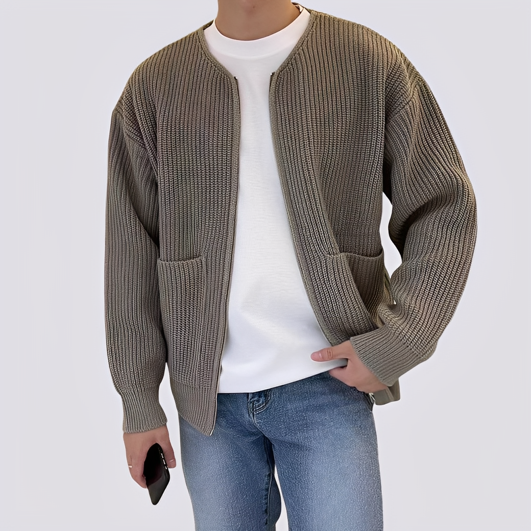 Willy - Locker gestrickte Strickjacke mit Reißverschluss für Herren
