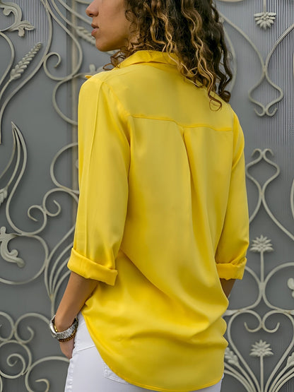 Aiah – Seidenbluse mit V-Ausschnitt und lockerem Design