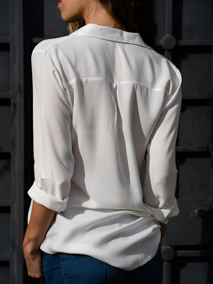 Aiah – Seidenbluse mit V-Ausschnitt und lockerem Design