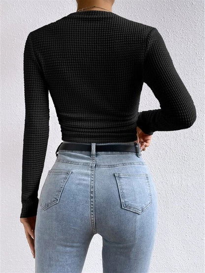 Tessa – Slim-Pullover im Waffelstich
