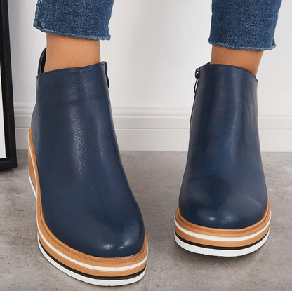 Rosanne - Elegante Lederstiefel mit Reißverschluss für Damen