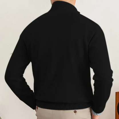 Olivier - Baumwollpullover mit halbem Reißverschluss