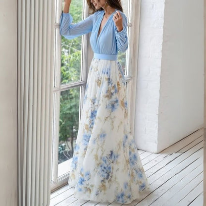 Anastasia - Elegantes Maxikleid mit Blumenmuster