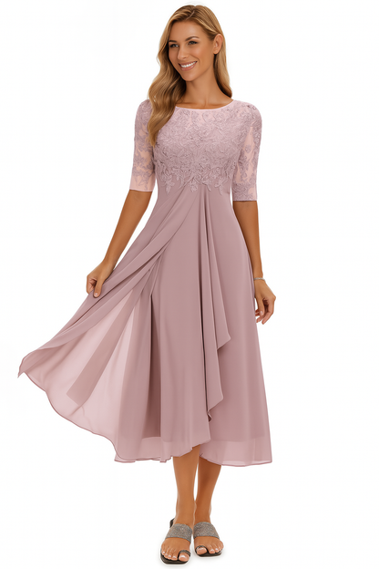 Ximena - Schönes Damen-Spitzenkleid Knielang