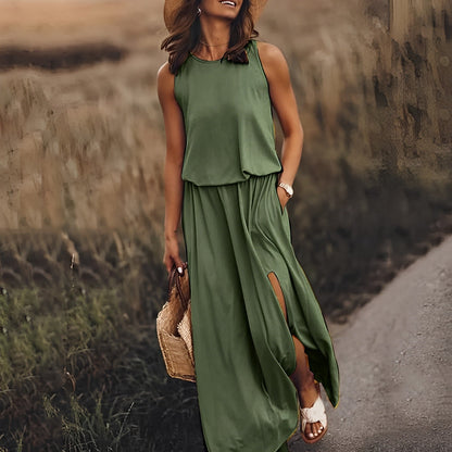 Mina – Kleid mit geteiltem Saum und Doppeltaschen