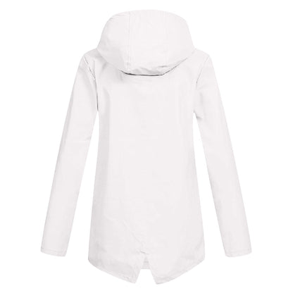 Aredhel - Damen langer Regenmantel mit Kapuze