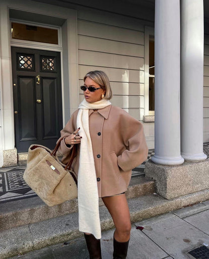 Elena – Oversize Wollmantel Doppelreihig