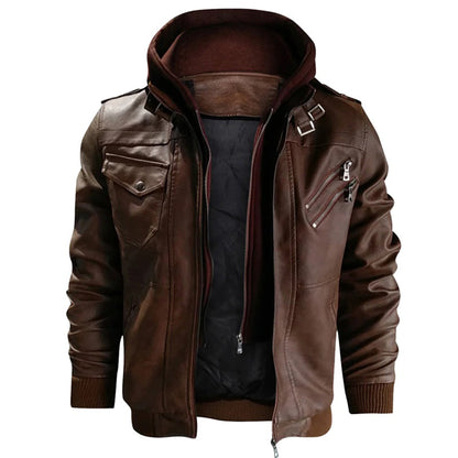 Legolas - Coole Lederjacke mit Kapuze für Männer